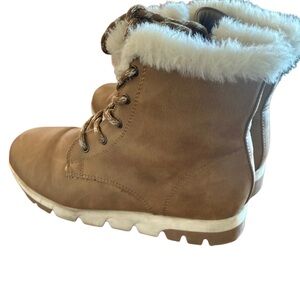 Mia girls faux leather‎ Tan Fur-Lined Boots